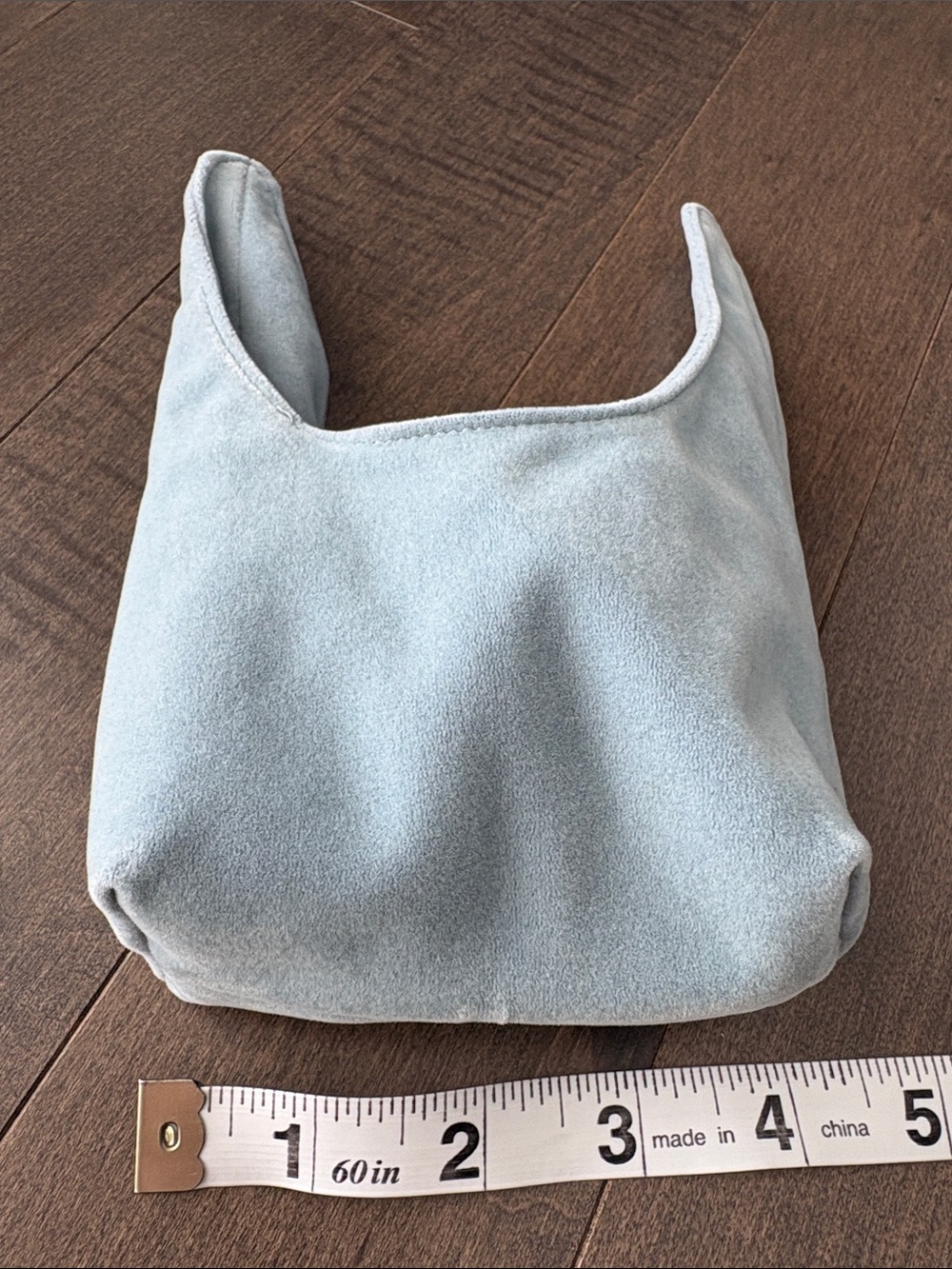 MERIT BEAUTY Blue Velvet Mini Makeup Bag Cosmetics Travel Tie Closure Minimalist - Picture 5 of 6
